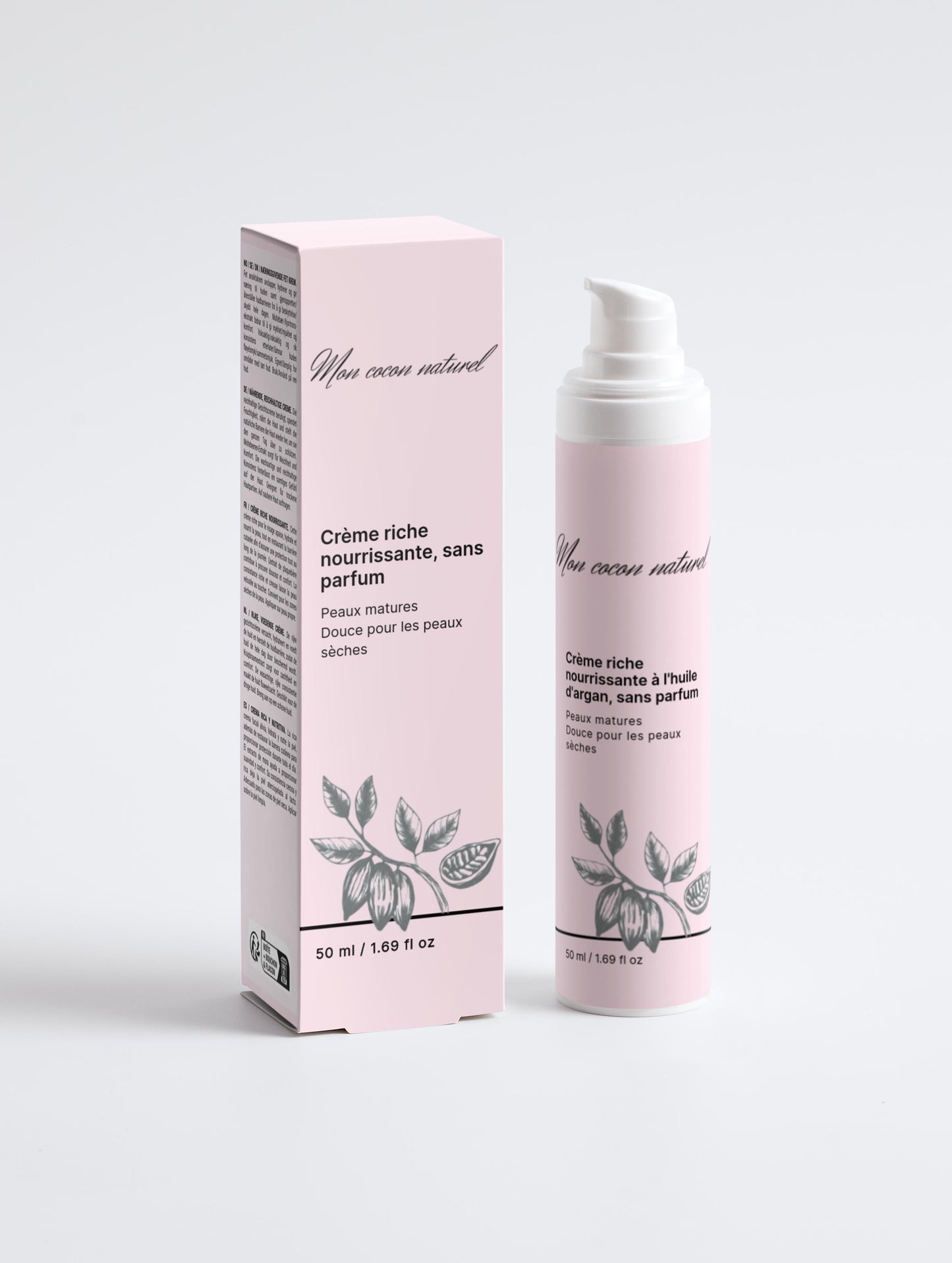 Crème Riche Nourrissante à l'Huile d'Argan, Sans Parfum