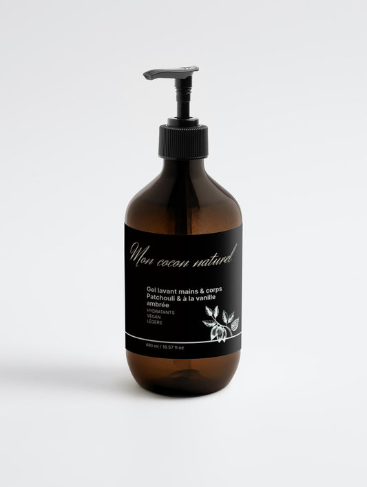Gel Lavant Mains et Corps au Patchouli et à la Vanille Ambrée